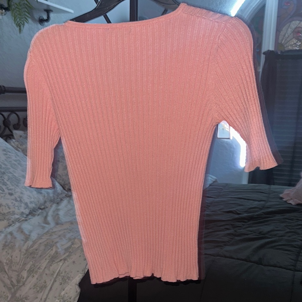 George Coral Ribbed Knit Top - Picture 3 of 3